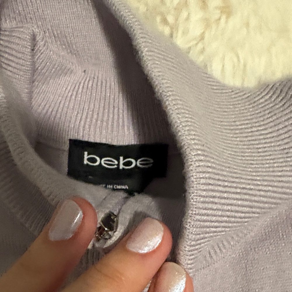 Bebe Lavender Zip-Up Sweater - Picture 2 of 4